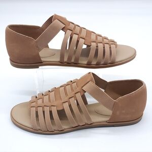 Eileen Fisher Rato Elastic Gladiator Sandals Honey Nubuck Women Size 6